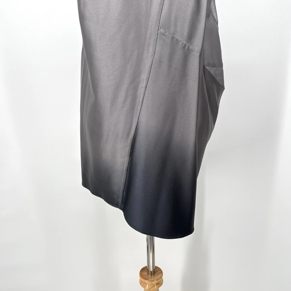 NARCISO RODRIGUEZ Tunic Dress Womens XS Gray Black Ombre Silk Asymmetrical Mini - Picture 8 of 16